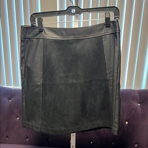 The Loft Black Leather Skirt